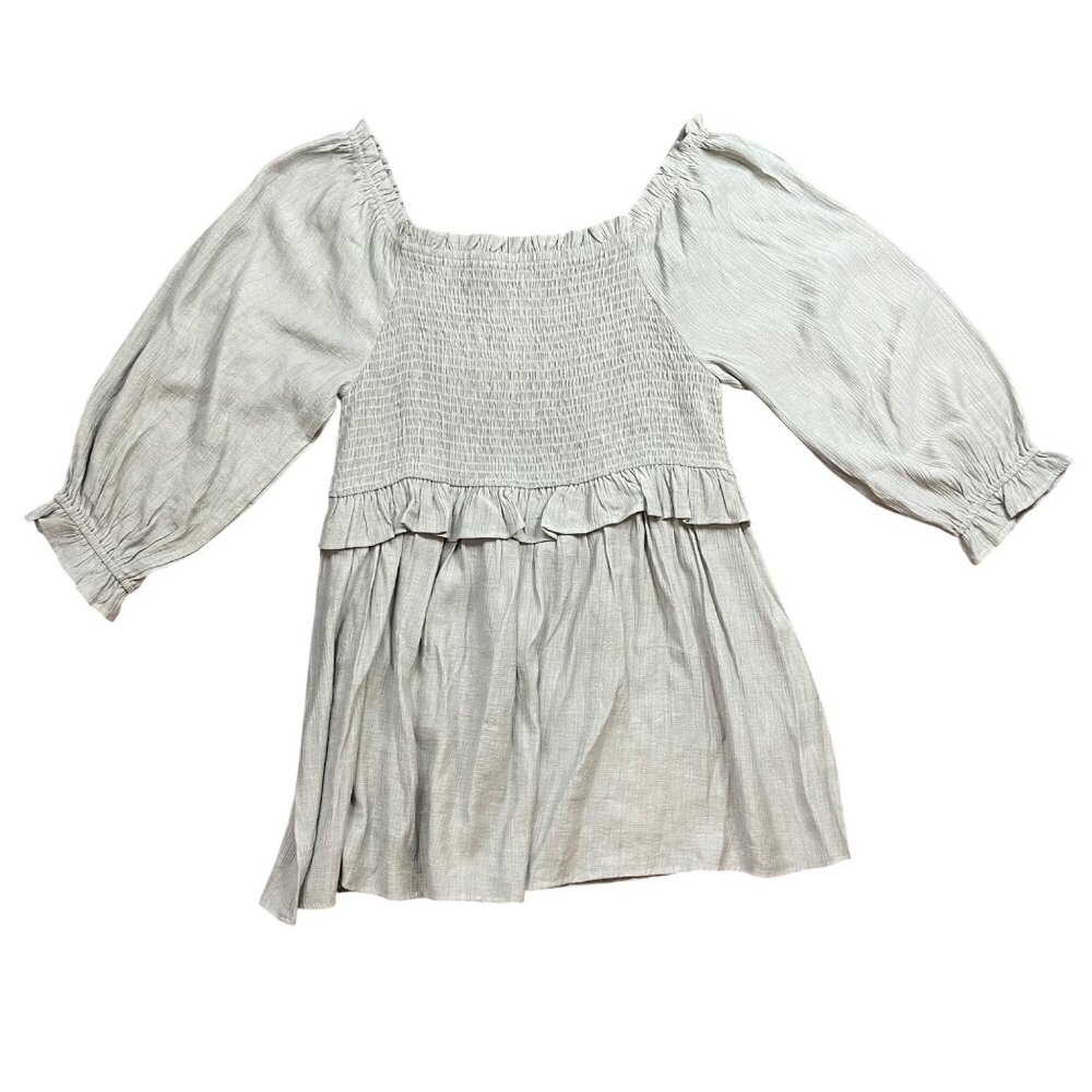 Oddy No Dull Moments Top‎ Women's Size 1XL (14-16) Sage Puff Sleeves Boho NEW